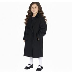 Vintage Braetan Kids Girls Double Breasted Dress Coat Hunter Green Size 7